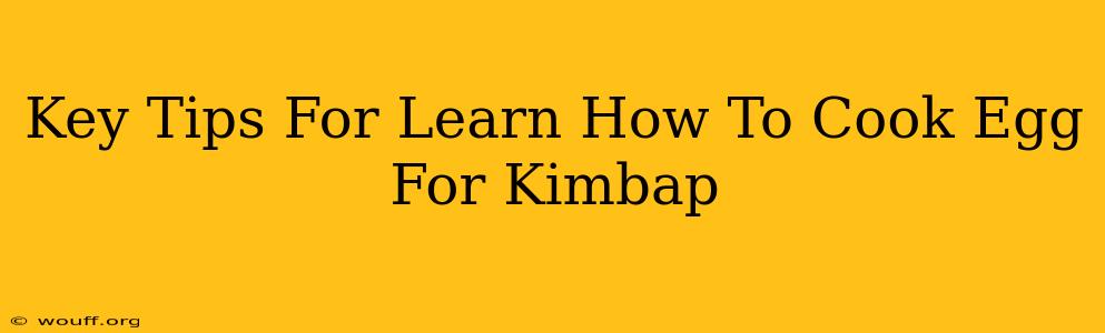 Key Tips For Learn How To Cook Egg For Kimbap