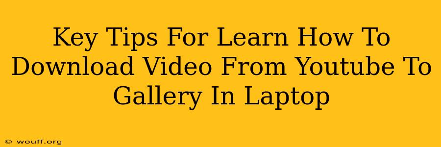 Key Tips For Learn How To Download Video From Youtube To Gallery In Laptop