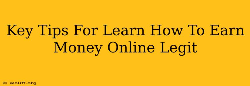 Key Tips For Learn How To Earn Money Online Legit