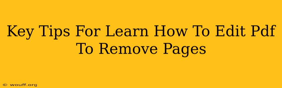 Key Tips For Learn How To Edit Pdf To Remove Pages