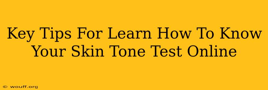 Key Tips For Learn How To Know Your Skin Tone Test Online