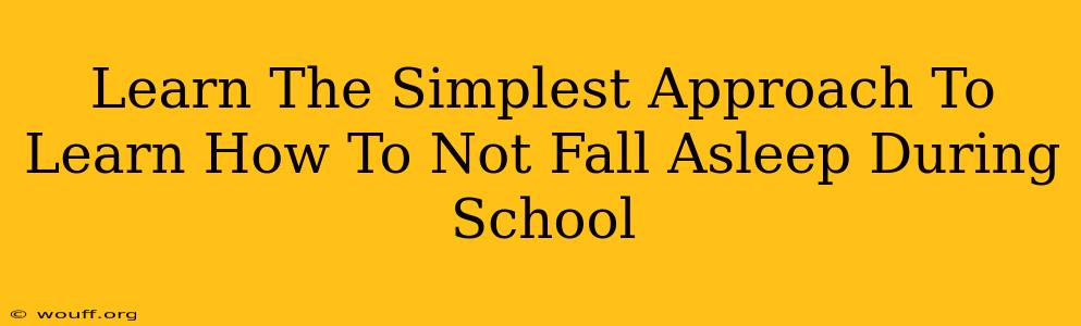 Learn The Simplest Approach To Learn How To Not Fall Asleep During School