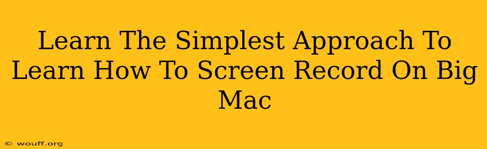 Learn The Simplest Approach To Learn How To Screen Record On Big Mac