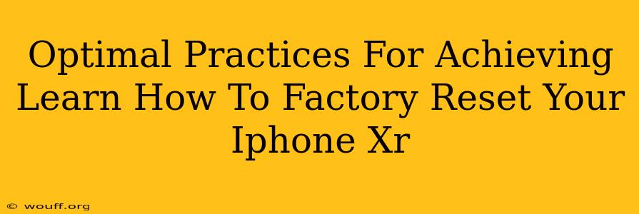 Optimal Practices For Achieving Learn How To Factory Reset Your Iphone Xr