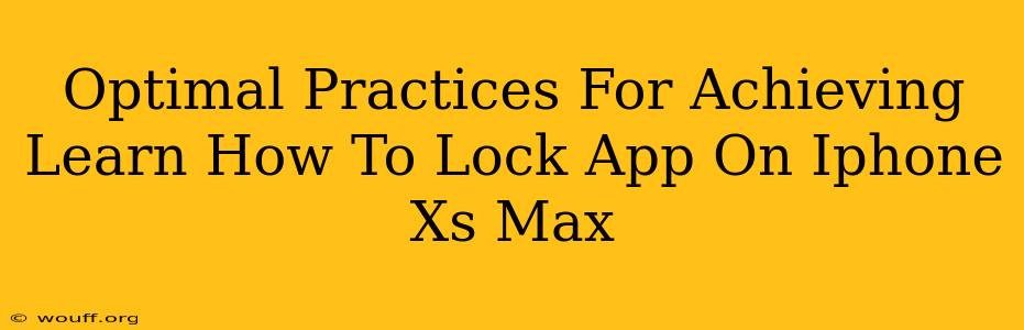 Optimal Practices For Achieving Learn How To Lock App On Iphone Xs Max