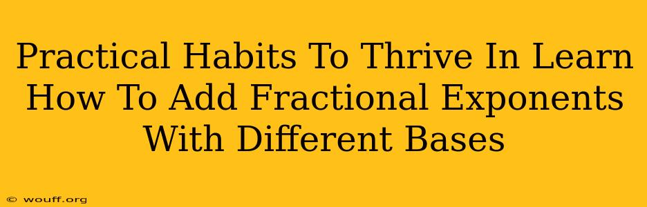 Practical Habits To Thrive In Learn How To Add Fractional Exponents With Different Bases