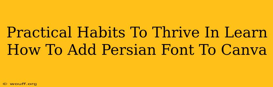 Practical Habits To Thrive In Learn How To Add Persian Font To Canva