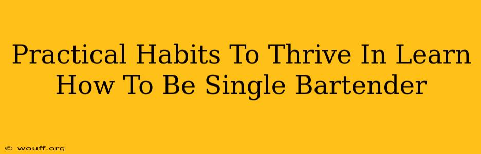 Practical Habits To Thrive In Learn How To Be Single Bartender