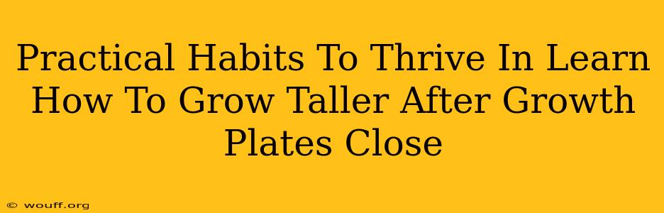 Practical Habits To Thrive In Learn How To Grow Taller After Growth Plates Close