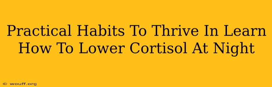 Practical Habits To Thrive In Learn How To Lower Cortisol At Night