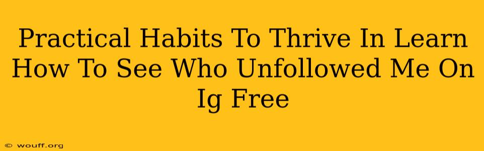 Practical Habits To Thrive In Learn How To See Who Unfollowed Me On Ig Free