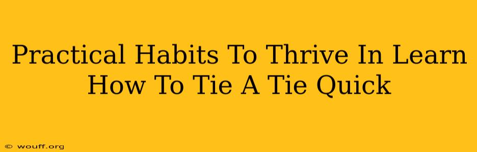 Practical Habits To Thrive In Learn How To Tie A Tie Quick