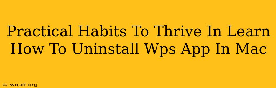 Practical Habits To Thrive In Learn How To Uninstall Wps App In Mac