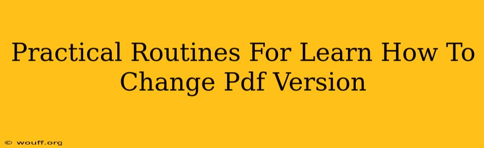 Practical Routines For Learn How To Change Pdf Version