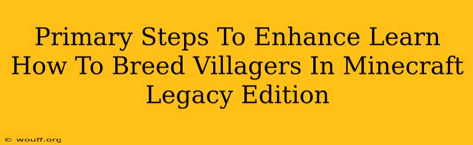 Primary Steps To Enhance Learn How To Breed Villagers In Minecraft Legacy Edition