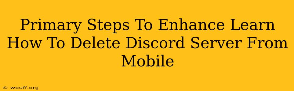 Primary Steps To Enhance Learn How To Delete Discord Server From Mobile