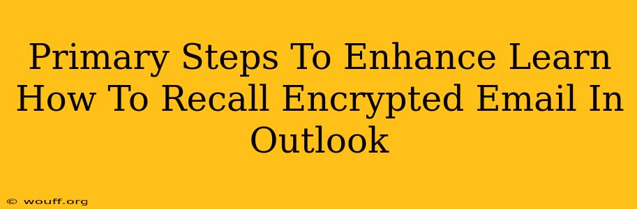 Primary Steps To Enhance Learn How To Recall Encrypted Email In Outlook