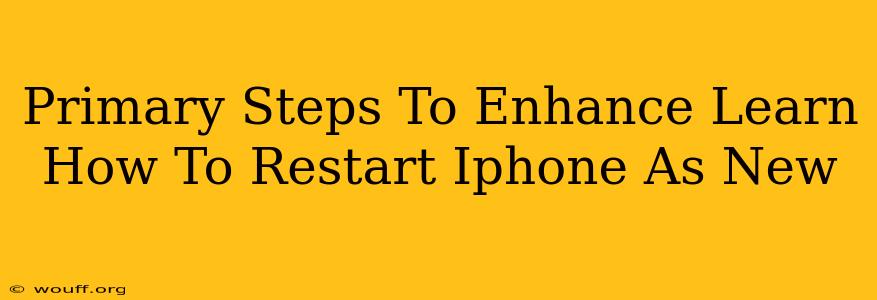 Primary Steps To Enhance Learn How To Restart Iphone As New