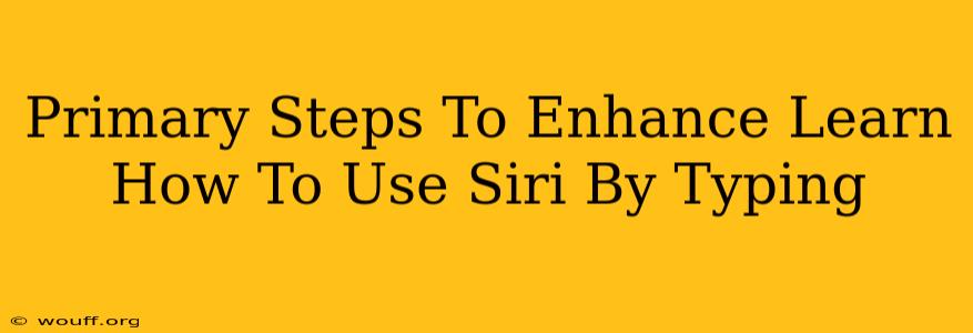 Primary Steps To Enhance Learn How To Use Siri By Typing