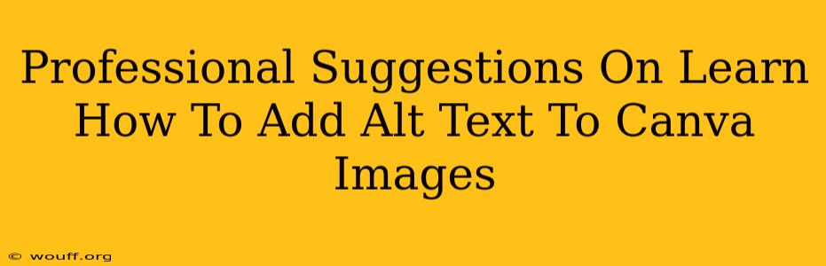 Professional Suggestions On Learn How To Add Alt Text To Canva Images