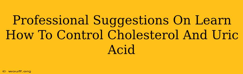 Professional Suggestions On Learn How To Control Cholesterol And Uric Acid