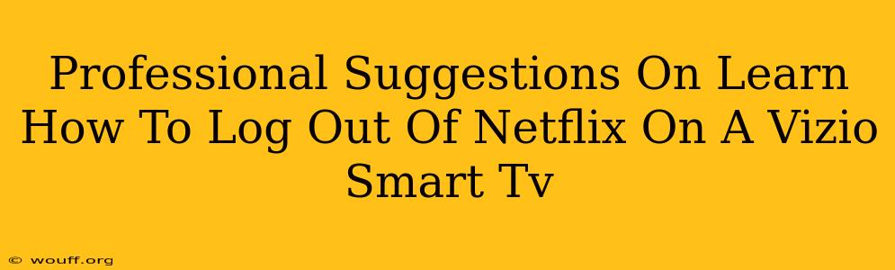 Professional Suggestions On Learn How To Log Out Of Netflix On A Vizio Smart Tv