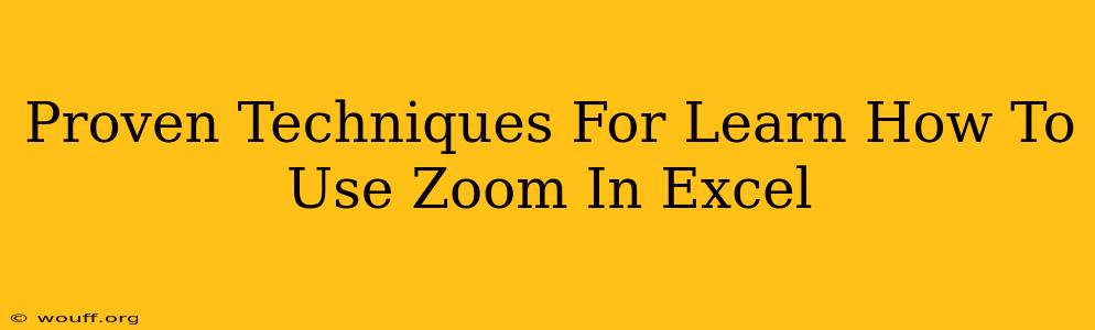 Proven Techniques For Learn How To Use Zoom In Excel