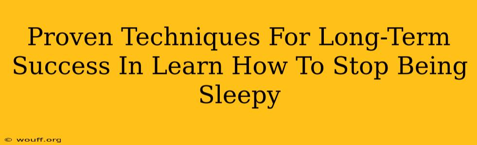 Proven Techniques For Long-Term Success In Learn How To Stop Being Sleepy