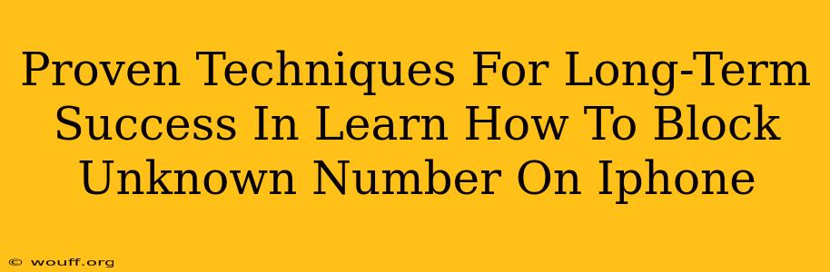 Proven Techniques For Long-Term Success In Learn How To Block Unknown Number On Iphone