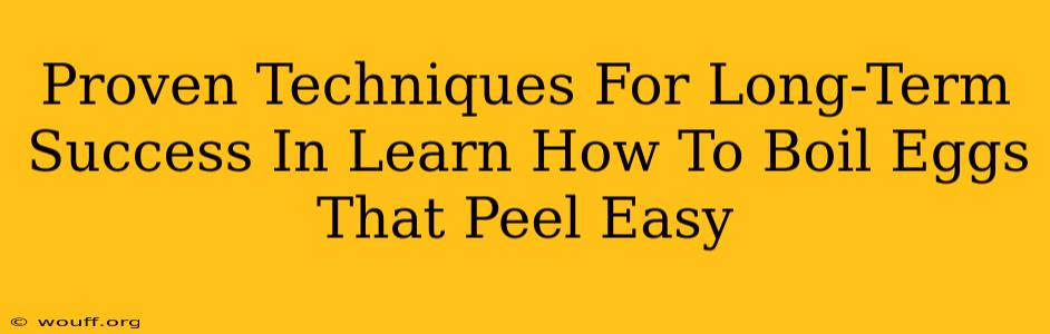 Proven Techniques For Long-Term Success In Learn How To Boil Eggs That Peel Easy