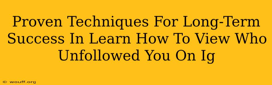 Proven Techniques For Long-Term Success In Learn How To View Who Unfollowed You On Ig