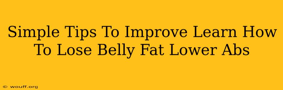 Simple Tips To Improve Learn How To Lose Belly Fat Lower Abs