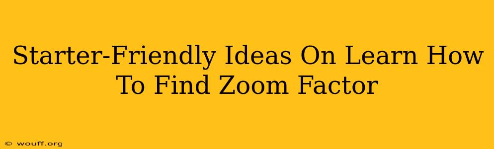 Starter-Friendly Ideas On Learn How To Find Zoom Factor