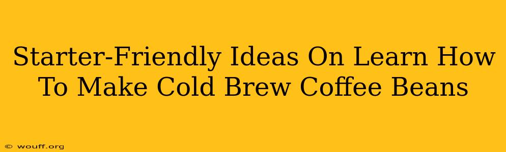 Starter-Friendly Ideas On Learn How To Make Cold Brew Coffee Beans