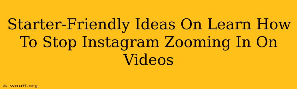 Starter-Friendly Ideas On Learn How To Stop Instagram Zooming In On Videos