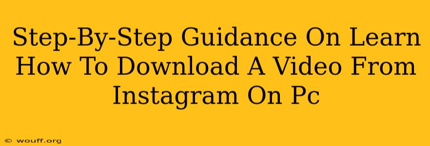 Step-By-Step Guidance On Learn How To Download A Video From Instagram On Pc