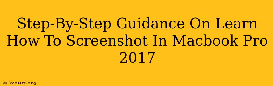 Step-By-Step Guidance On Learn How To Screenshot In Macbook Pro 2017