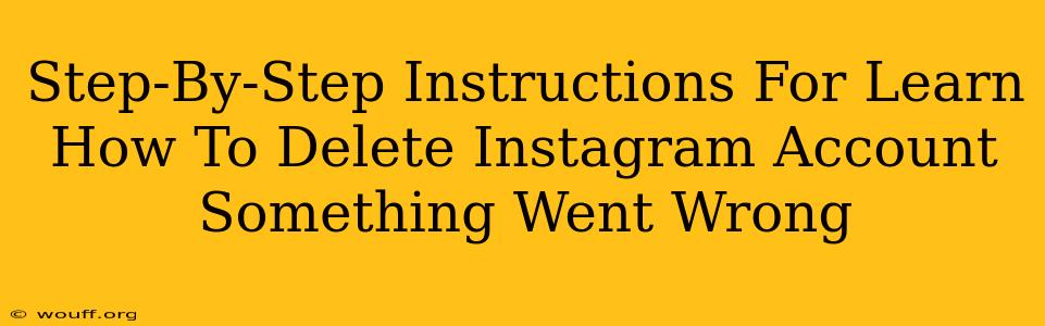 Step-By-Step Instructions For Learn How To Delete Instagram Account Something Went Wrong