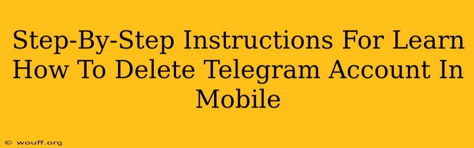 Step-By-Step Instructions For Learn How To Delete Telegram Account In Mobile