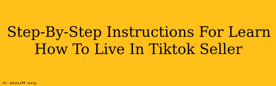 Step-By-Step Instructions For Learn How To Live In Tiktok Seller