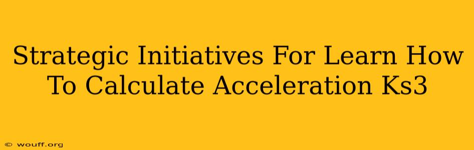 Strategic Initiatives For Learn How To Calculate Acceleration Ks3