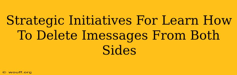 Strategic Initiatives For Learn How To Delete Imessages From Both Sides