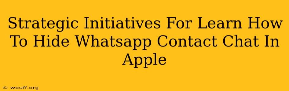 Strategic Initiatives For Learn How To Hide Whatsapp Contact Chat In Apple