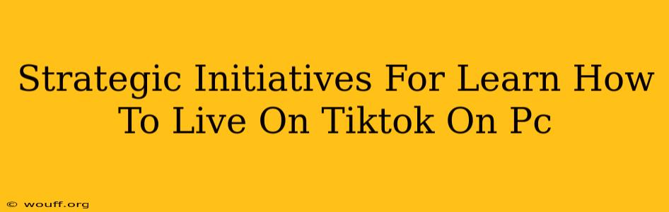 Strategic Initiatives For Learn How To Live On Tiktok On Pc