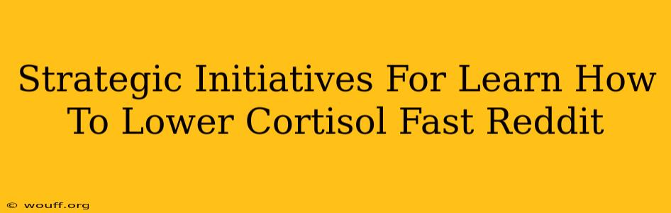 Strategic Initiatives For Learn How To Lower Cortisol Fast Reddit