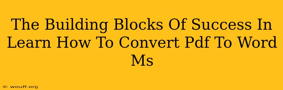 The Building Blocks Of Success In Learn How To Convert Pdf To Word Ms