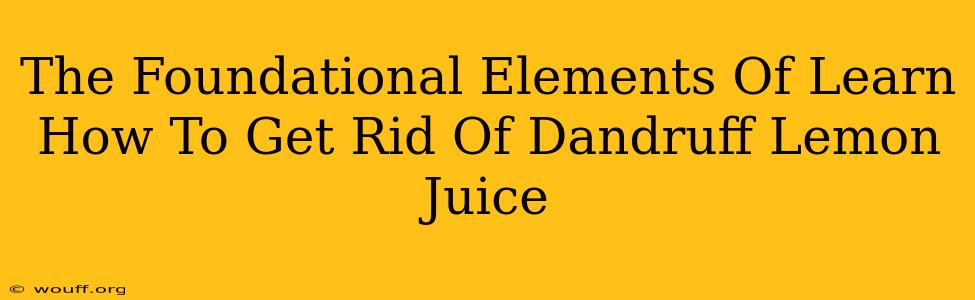 The Foundational Elements Of Learn How To Get Rid Of Dandruff Lemon Juice