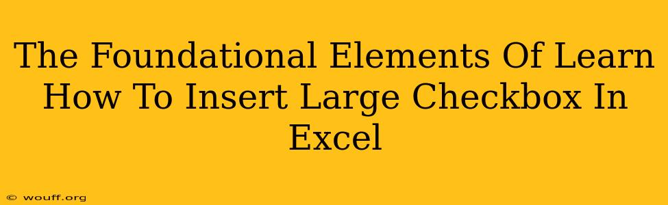 The Foundational Elements Of Learn How To Insert Large Checkbox In Excel