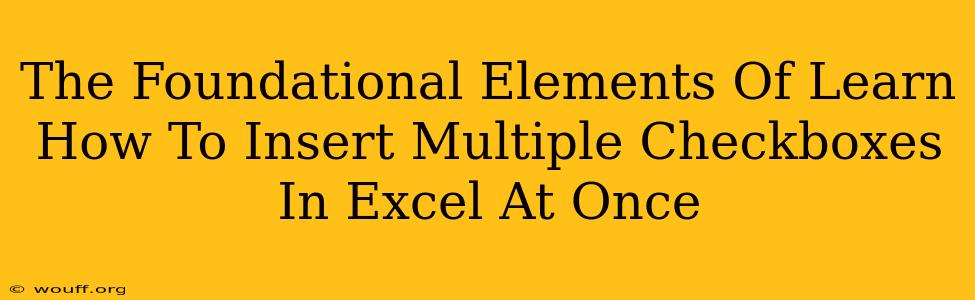 The Foundational Elements Of Learn How To Insert Multiple Checkboxes In Excel At Once