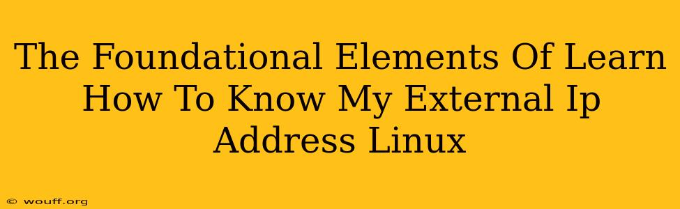 The Foundational Elements Of Learn How To Know My External Ip Address Linux